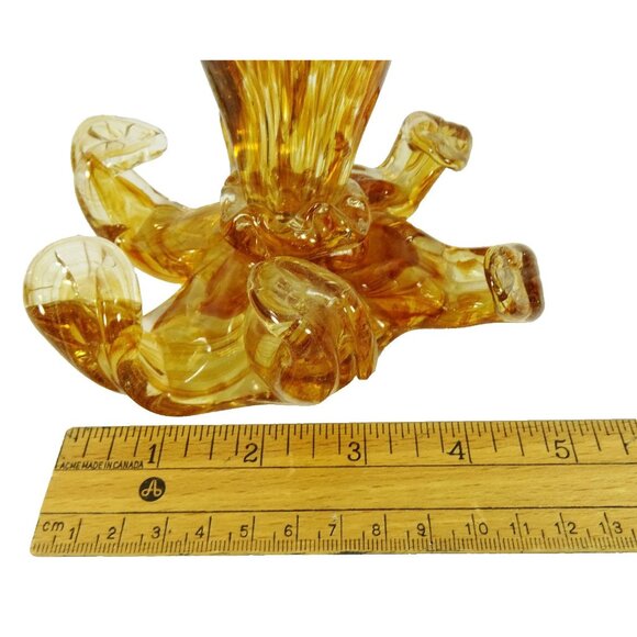 Octopus Paperweight Art Glass Brown Amber - Picture 6 of 6